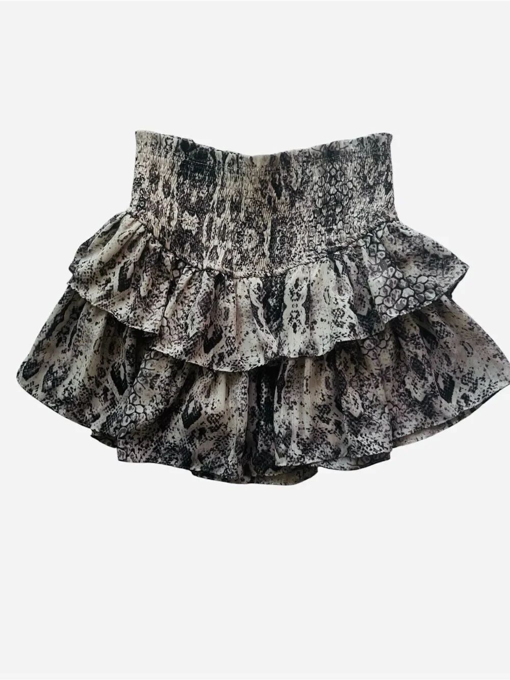 Mustard Seed Snake Print Tier Ruffle Mini
Boho Chic Y2K Coquette Flowy Skirt S